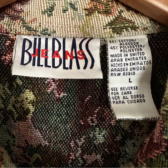 VINTAGE BILL BLASS FLORAL TAPESTRY JEAN JACKET - Picture 5 of 5